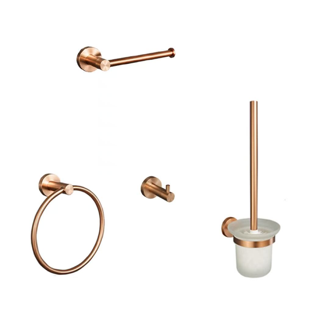 Brushed Rose Gold 304 Stainless Steel Wall Hook Toilet Paper Holder Towel Bar Toilet brush Bath towel rack Bathroom Accessories