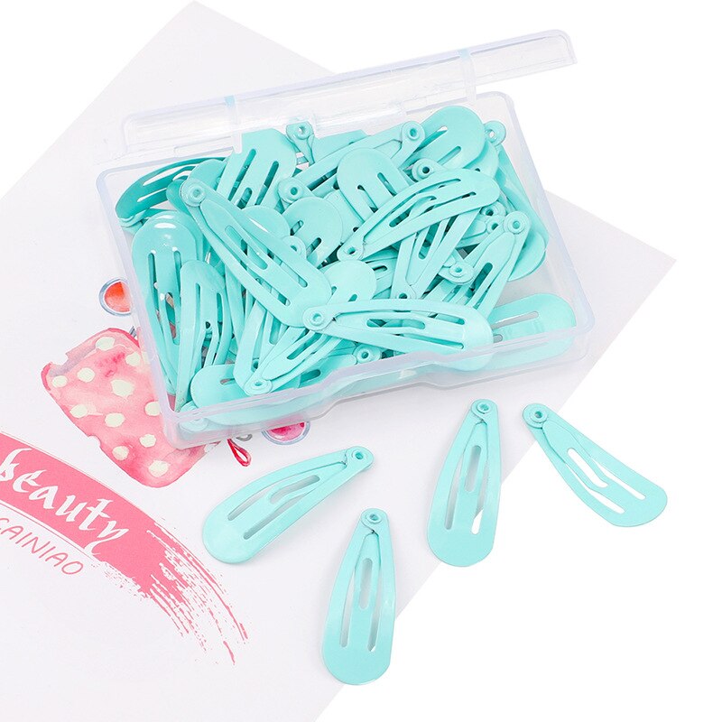 50 Pcs Mix-Kleur 3Cm Baby Meisjes Snap Haar Clips Geen Slip Metalen Haar Haarspeldjes Haarspelden Kids haar Accessorie