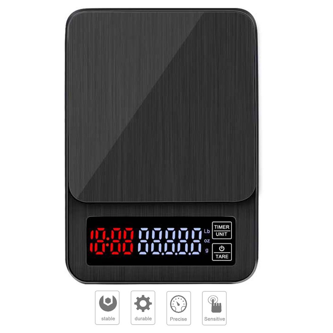 3/5/10kg 1g digital mad køkkenvægt præcisionssmykker elektronisk vægt balance rustfri stål platform med lcd display