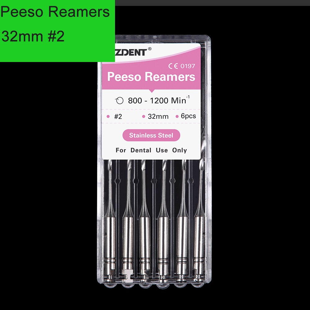 6Pcs/Box Dental Endodontic Endo Files Reamers Drill Burs Peeso Reamers: Peeso Size 2