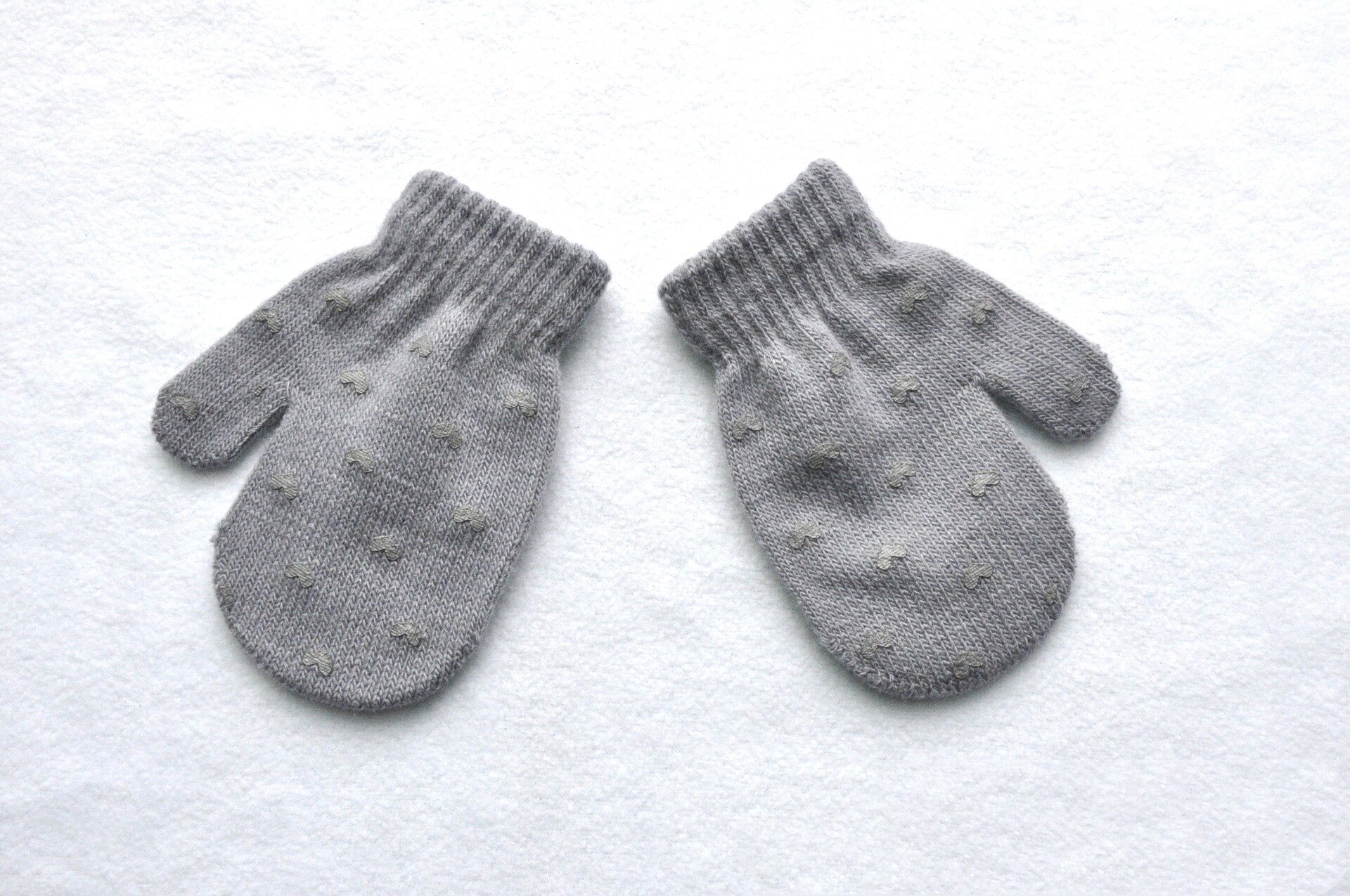 Winter Handschuhe Nette Baby-stricken warm elastisch Weiche Handschuhe Art Jungen Mädchen freundlicher Fäustlinge: grau-1