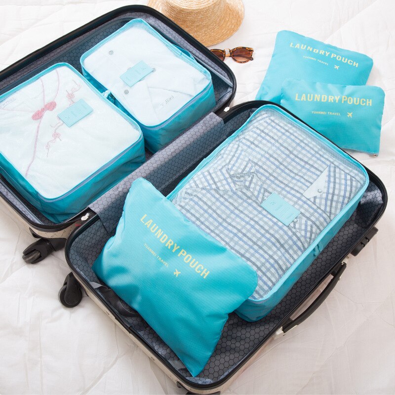 6 piece set / set Oxford knit bag travel bag storage bag luggage packaging cube storage bag clothing