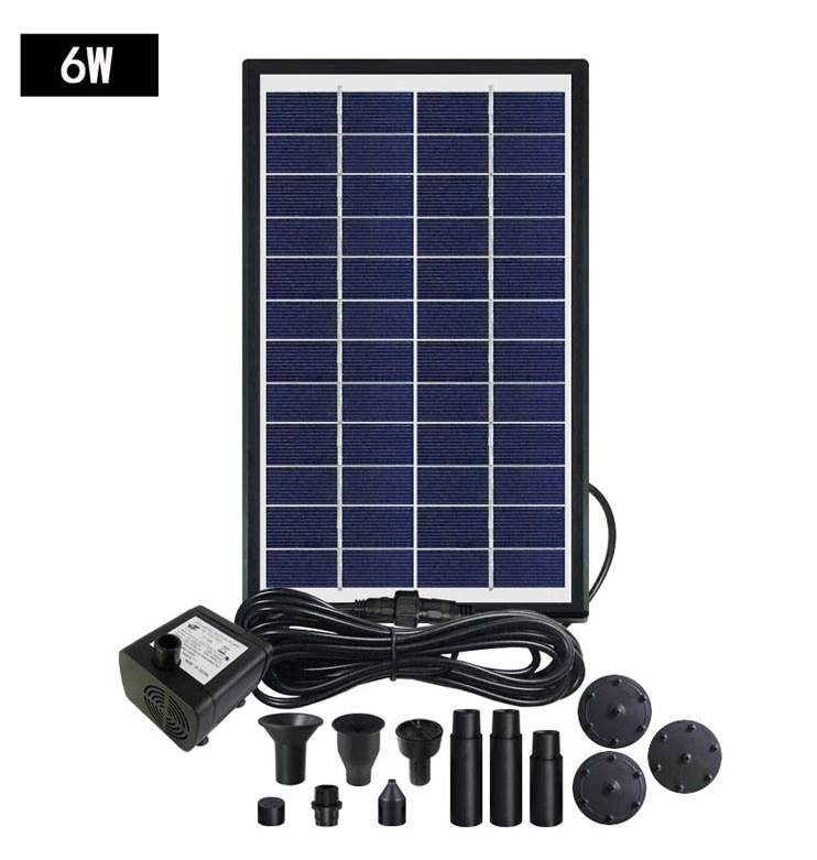 12V 6W Solar Fountain Pump Solar Power Fountain Pump Waterfall for Garden Decoration 450L/H 1.8M Lift Max