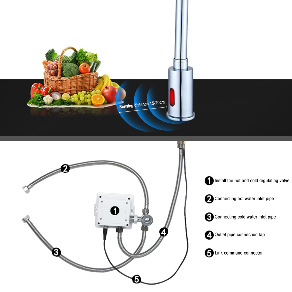 Smart Touch Kitchen Faucets Auto Water Copper Saver Tap Intelligent Faucet Sensor Infrared Water Energy Saving Device Kitchen