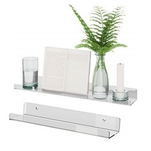 Home Office Boek Opslag Rack Foto Verzamelen Acryl Muur Drijvende Plank Invisible Clear Badkamer Opslag Plank Display Organizer