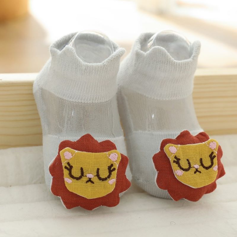 0 to 3 Years Spring Summer Thin Mesh Socks For Girls Boys Cute Animal Children&#39;s Thin Sock Baby Newborn Short Socks: lion / M(1-3Y)