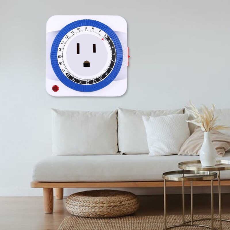 Home Smart Timer Switch Socket 24-Hour Cycle Timing US Plug Time Controller Automatically Power-off Home Improvement