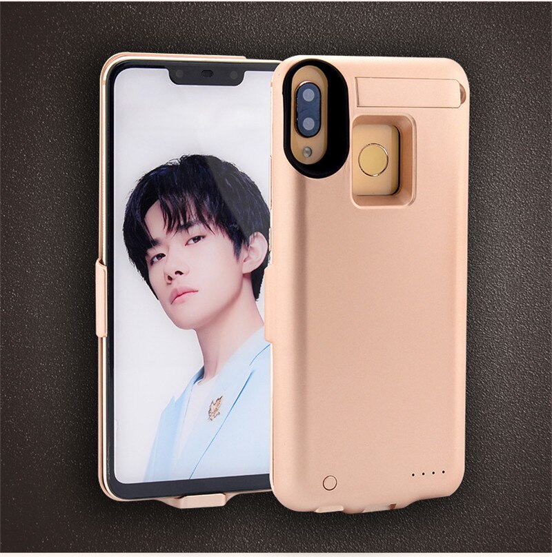 6500mah de alta qualidade ultra fino carregador rápido caso bateria para huawei honor play power bank voltar braçadeira bateria de carregamento capa: Ouro / Dourado