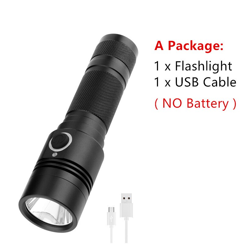 AEFJ, linterna LED, 18650 XML-T6, lámpara de alta potencia de 1100lm, linterna potente, a prueba de agua, Ciclo de campamento: A Package