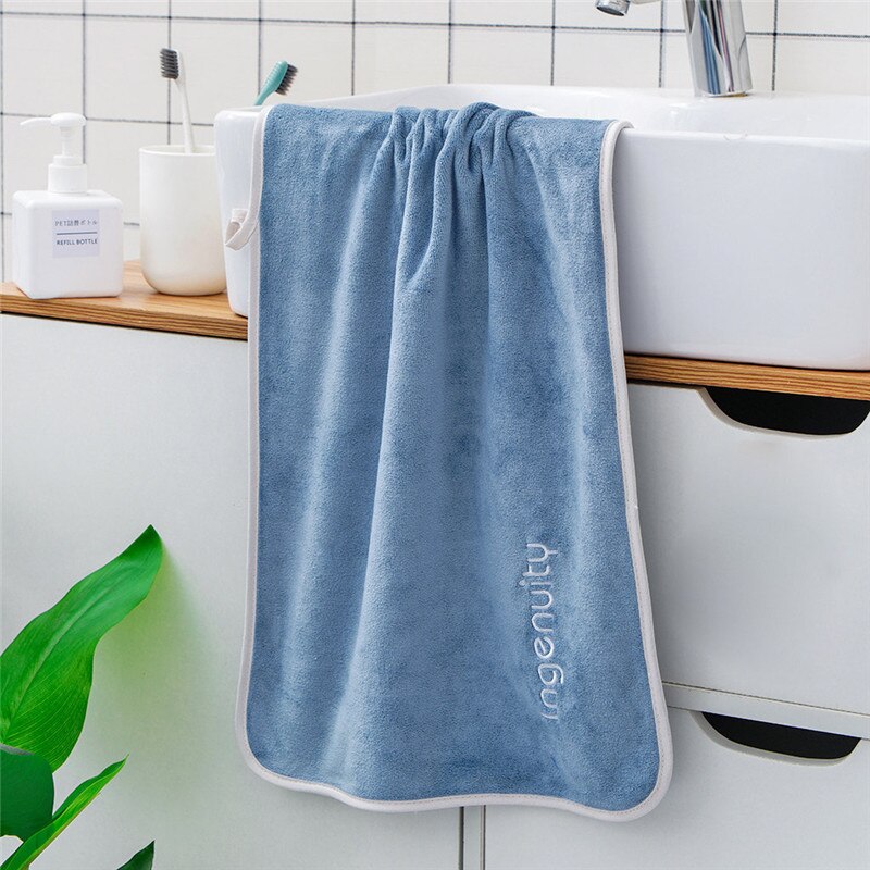35*75cm Embroidery letter Towel Ultrafine Plain Fibe Face Towel Sport Bath hand Towel Bathroom For Home Hotel Cleaning Hand: 1
