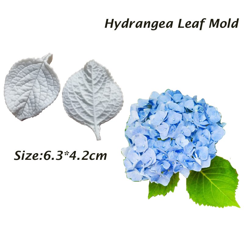 Hortensia Blad Cutter Silicone Petal Veiner Fondant Cake Decoratie Tool Bloemen Gumpaste Klei Sugarcraft Gumpaste Mallen CS251: Donker Kaki