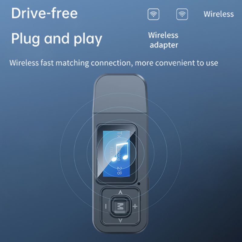 5 in 1 -scherm bluetooth draadloze adapter met hifi-schijfloze snelle verbinding voor pc, tv, auto