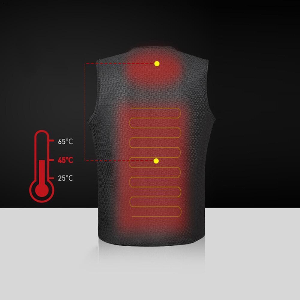 Motorfiets Verwarming Vest Universele Elektrische Usb Verwarmde Warme Vest Zwart Winter Warmer Vest Jas Voor Reizen Skiën Wandelen