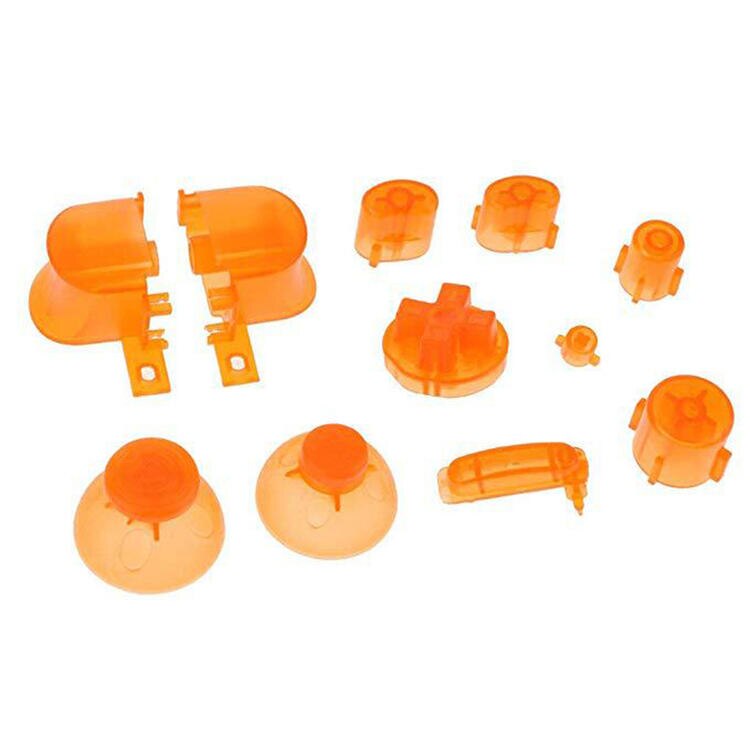 Juego completo de botones para Nintendo Gamecube, teclas coloridas L R ABXY Z con tapas de Thumbsticks para mando llamativo Y X A B para N GC: Transparent Orange