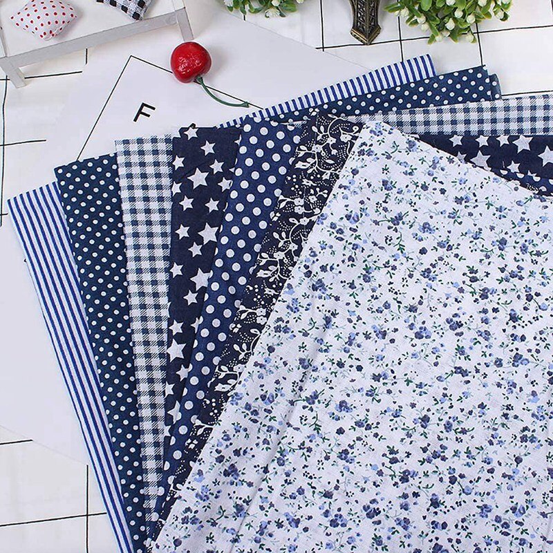Bomuld håndværk stof bundt patchwork , 7 stk quiltning syning patchwork forskellige mønster tøj diy scrapbooking artcraft