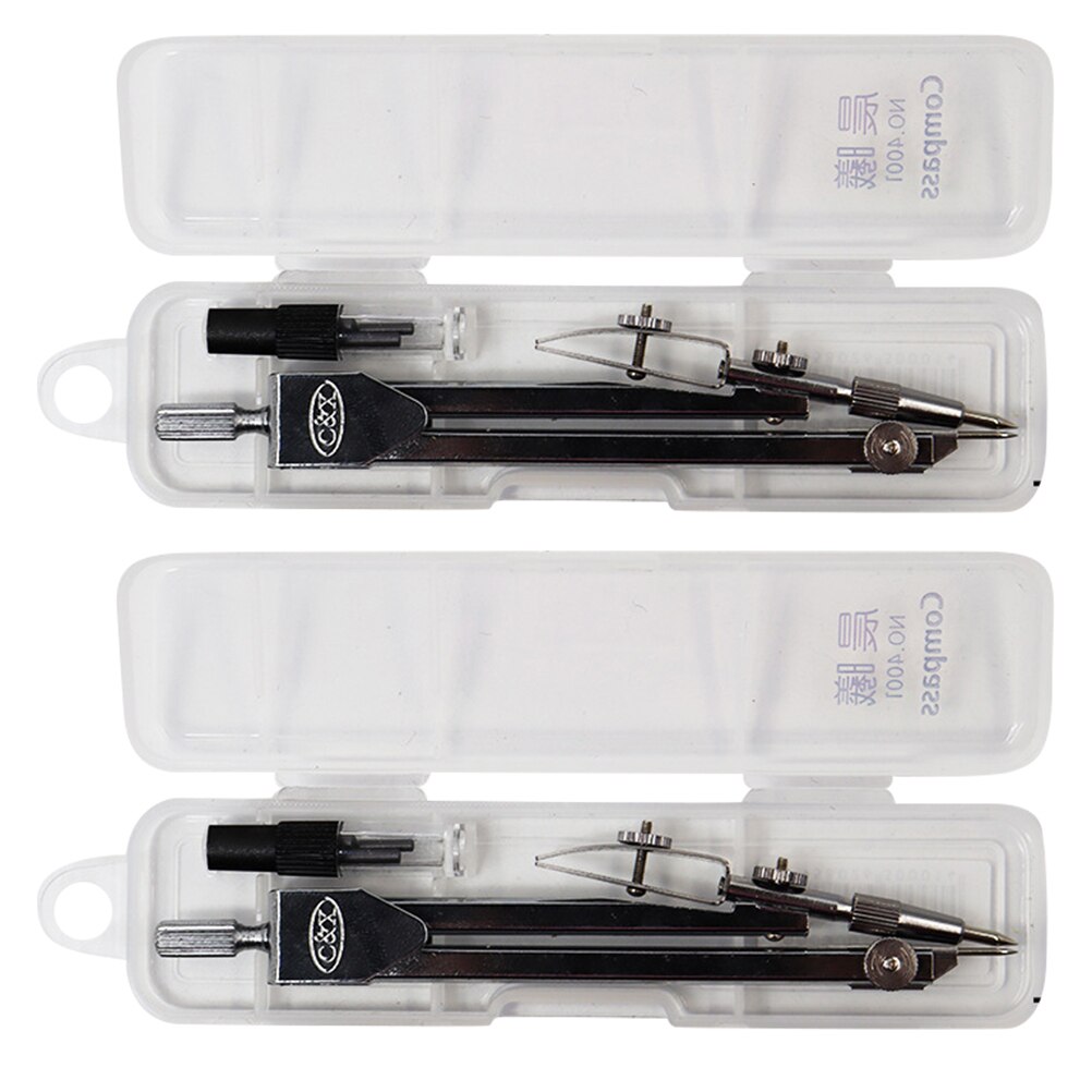 2Pcs School Geometry Compasses Student Compasses Stationery Office School Supplies: Default Title