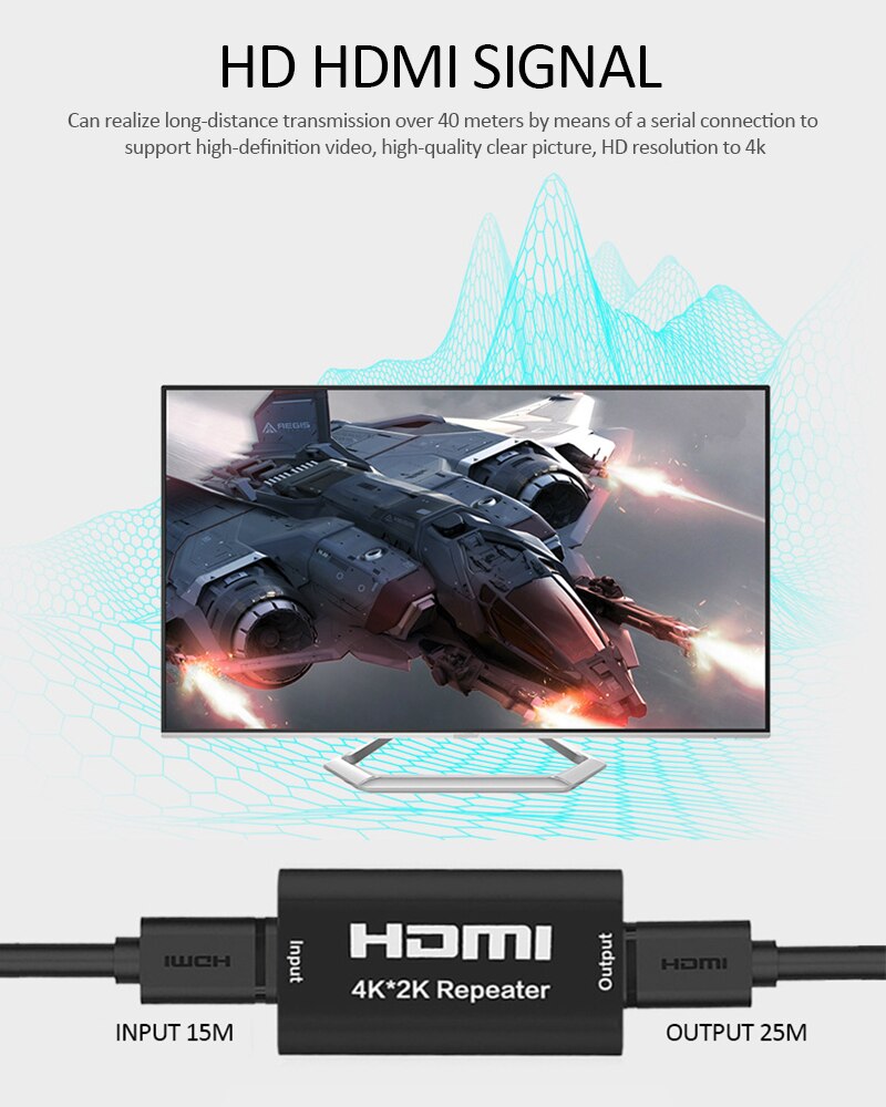 Adaptador De Hdmi Banhado Een Ouro 4K * 2K, Extensor De Sinal, amplificador De Sinal Com Mais De 4.95Gbps Extensor Tslm1