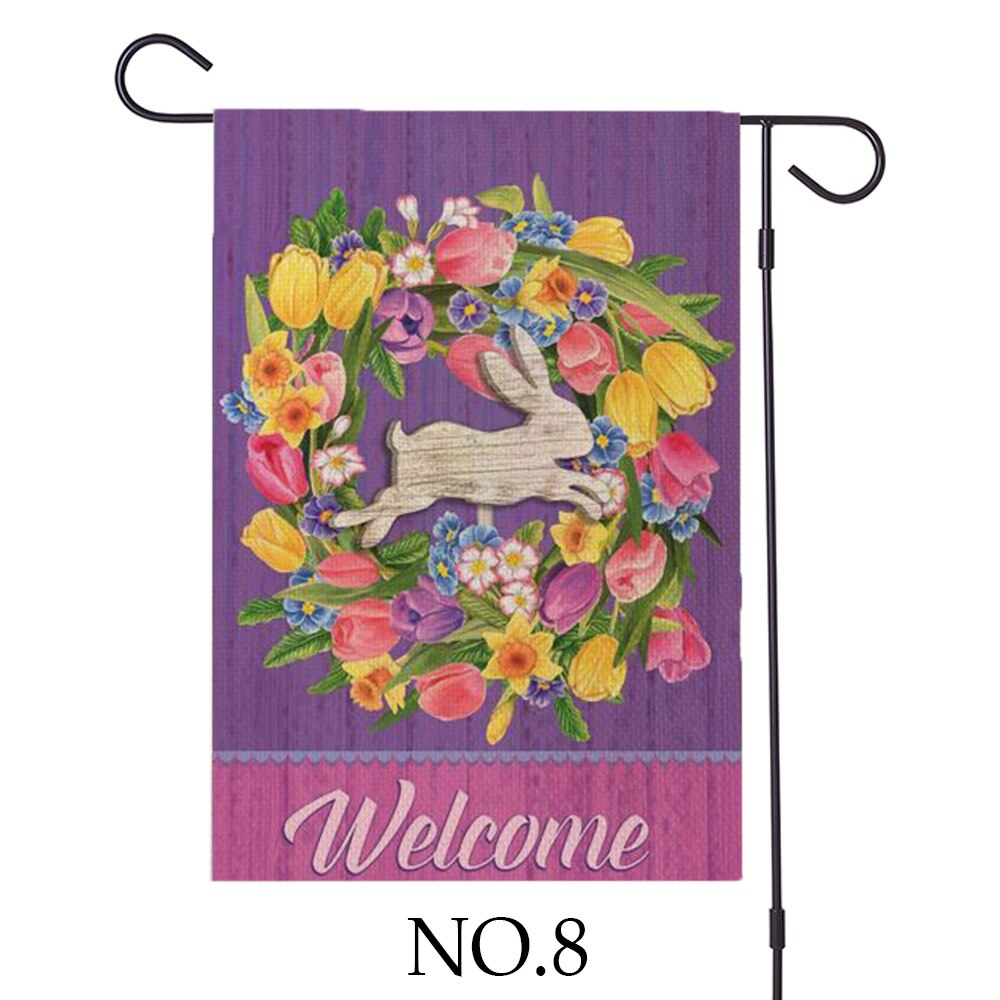 30*45cm Happy Spring Flower Welcome Friends Flag National Flag Courtyard Flag Door Flags Spring Summer Garden Flags: 8