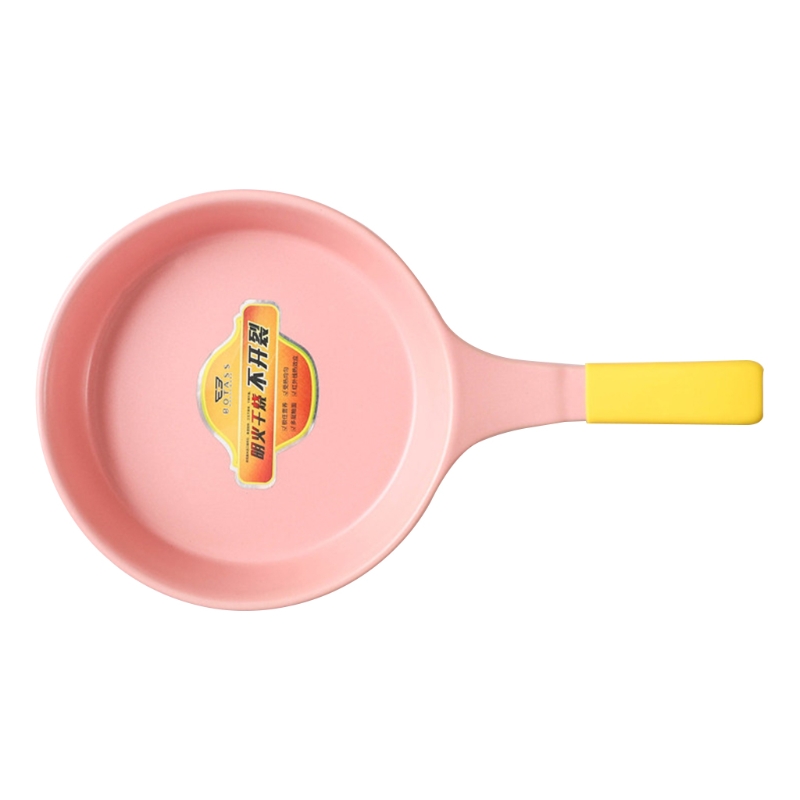 Ceramic Frying Pan 7.5" Nonstick Cooking Pot Saucepan Fry Pan Bread Pizza Egg Breakfast Maker: Pink
