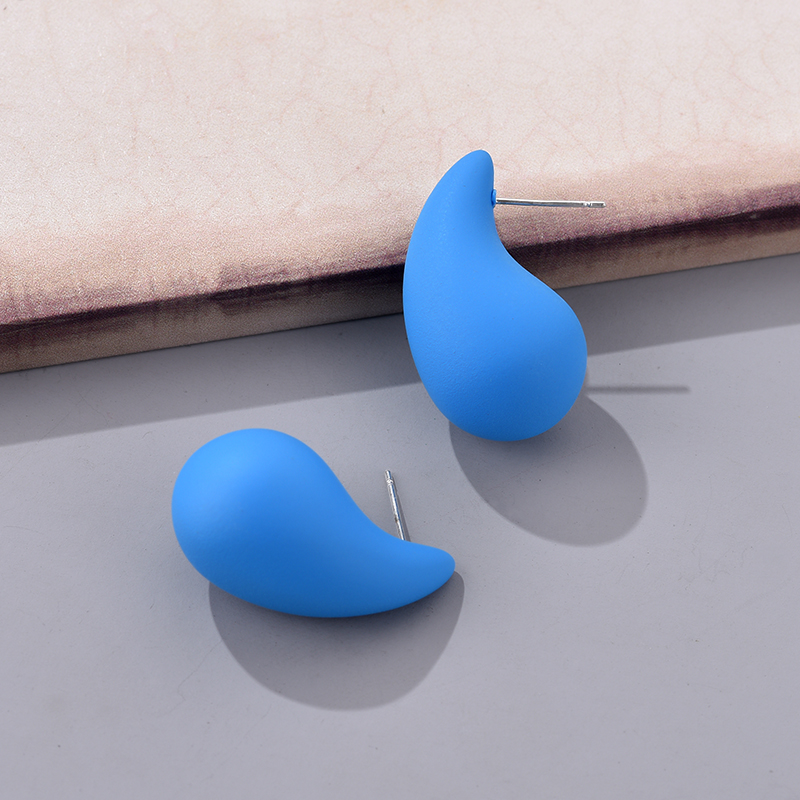 Pendientes grandes con forma de lágrima para Mujer y niña, aretes gruesos de acrílico con forma de gota de agua, color azul, negro, naranja y rojo, 2024: Color amarillo dorado claro
