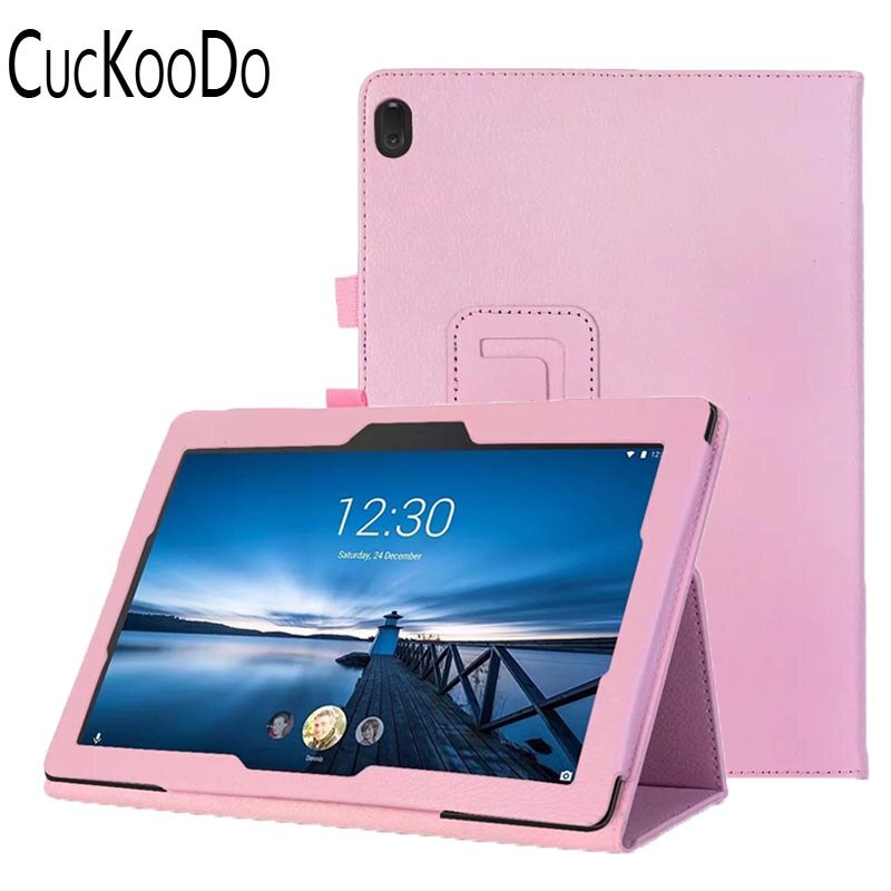 Étui socle pliable en cuir PU pour Lenovo TAB E10 TB-X104F 10.1 pouces tablette libération: Pink
