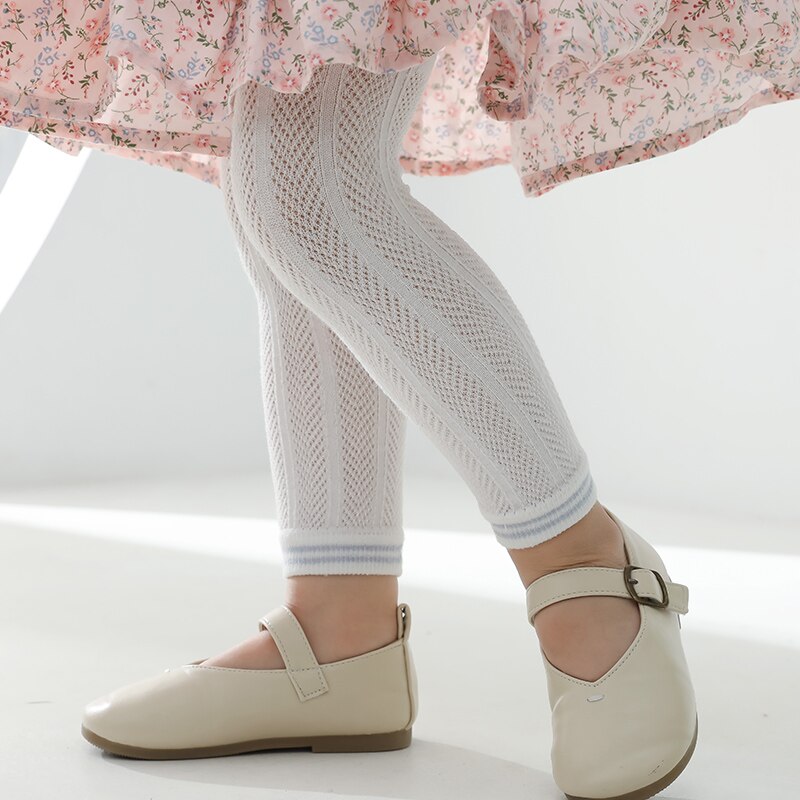 Pantaloni da zanzara a rete da bambina estate cotone baby grano orecchio zanzara Luokou barre parallele pantaloni a nove punte pantaloni traspiranti estivi: light gray / 24-26