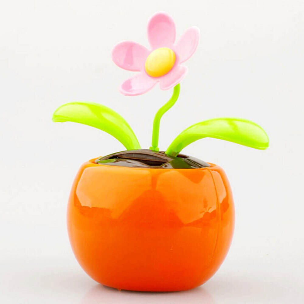 1 Uds. Maceta de plástico para el coche, maceta con movimiento Solar, planta de flores, columpio, coche de juguete de baile, decoración para el coche, adornos