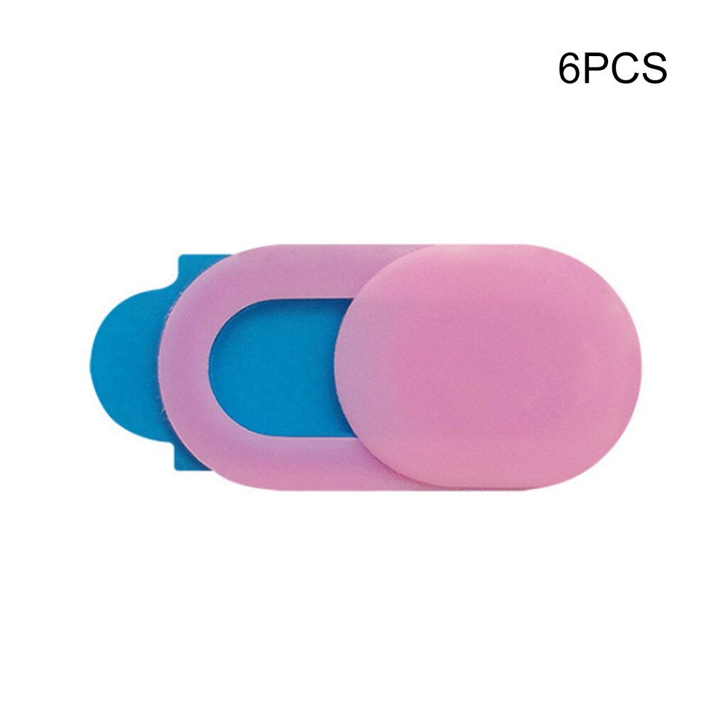 3/6Pcs Webcam Cover Slide Ultra Dunne Laptop Camera Cover Slide Blocker Voor Computer Pc Tablet Camera Mobiele telefoon Jhp-Worden: Pink 6pcs
