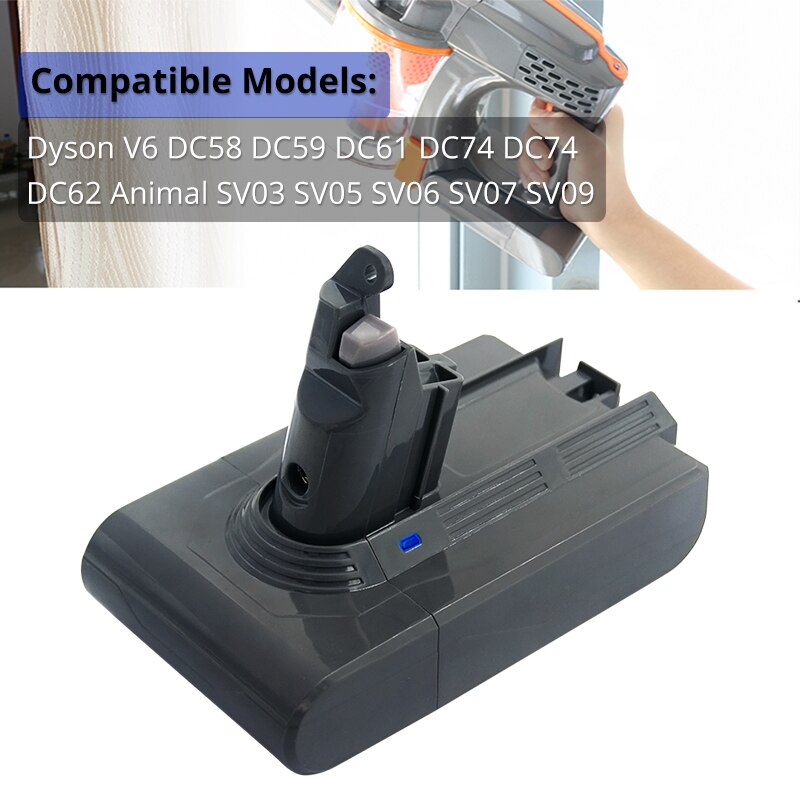 6.0Ah 3.0Ah 21.6V Lithium Battery for Dyson V6 DC62 DC58 DC59 DC74 SV09 SV07 SV03 Vacuum Cleaner Replacement Parts Sony Cells