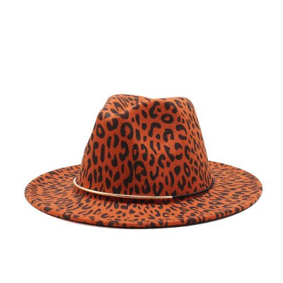 Vrouwen Hoeden Winter Luipaard Gesp Winter Hoeden Vrouwen Mannen Fedora Vilt Brede Rand Casual Vintage Wit Jazz Caps Trilby mannen Hoeden: red