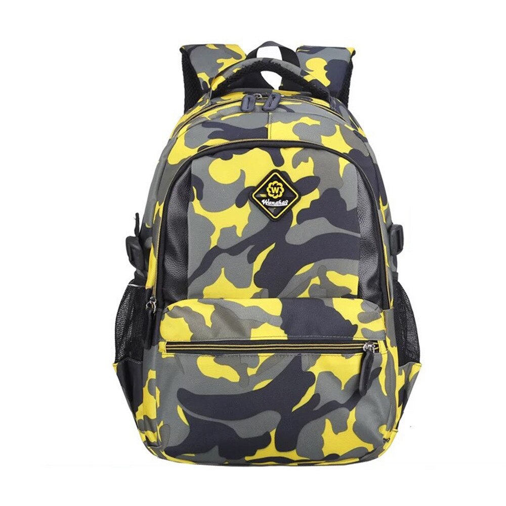 Green Camouflage School Backpack Nylon Casual Daypack Travel Outdoor Kids School Bags for Boys and Girls Birthday Presents