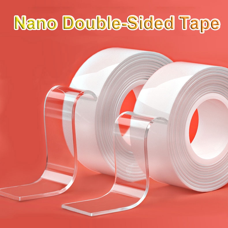 Multifunctional Double-Sided Traceless Washable Adhesive 1/2/3/5M Tape Nano-free magic tape Thick 1MM Reusable duct Reusable