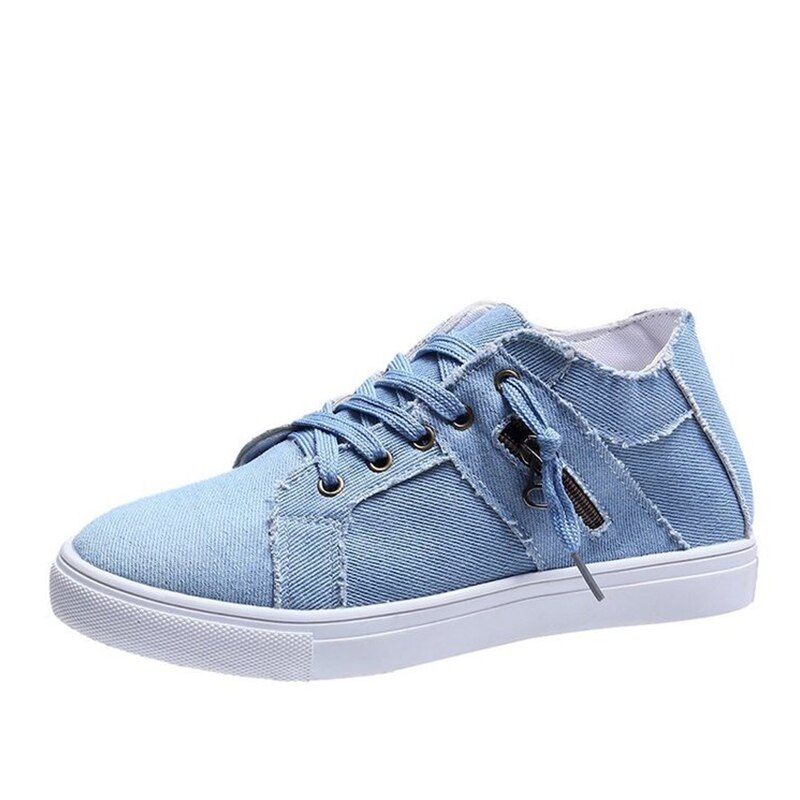 Herfst dames sneakers canvas dames flats schoenen dames wandelschoenen dames comfort plus size platform comfort dames: Blauw / 10