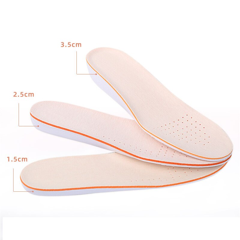 Semelles orthopédiques pour hommes et femmes, 1 paire, semelles rehaussantes de 3.5 cm, Support d&#39;arc invisible, Absorption des chocs, chaussures pour femmes