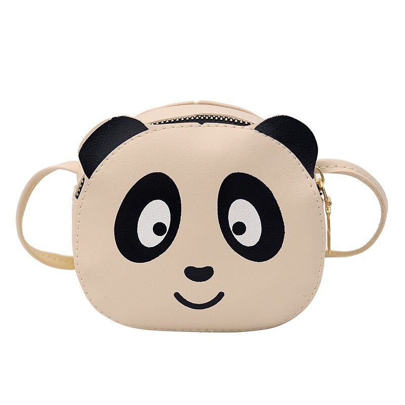 Schulter Taschen Mädchen Mini Umhängetaschen Nette 3D Karikatur Panda Umhängetasche Wilden Kette Reise Kleine Taschen: Beige