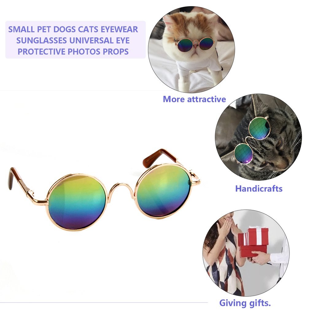 Design alla moda piccoli cani da compagnia gatti occhiali da sole occhiali da sole universali protettivi per animali domestici estivi foto puntelli