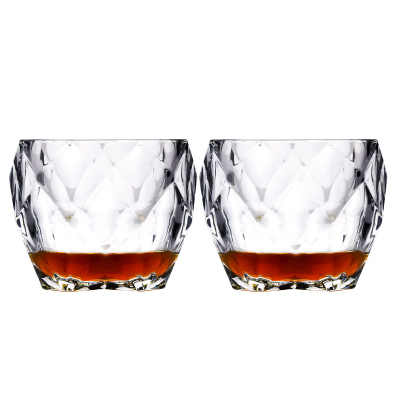 Salloping hest krystall brandy snifters gammeldags whisky glass diamant kuttet mønster vodka whisky tumbler chivas xo vin kopp: 2 stk