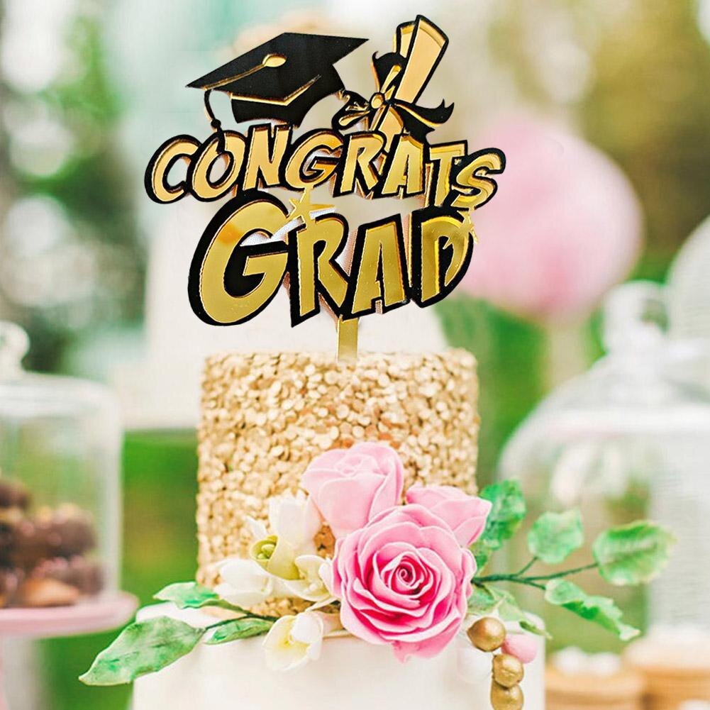 Class of Cake Topper Congrats Grad Acrylic Cupcake Toppers For Graduations College Celebrate Party Cake Decorations
