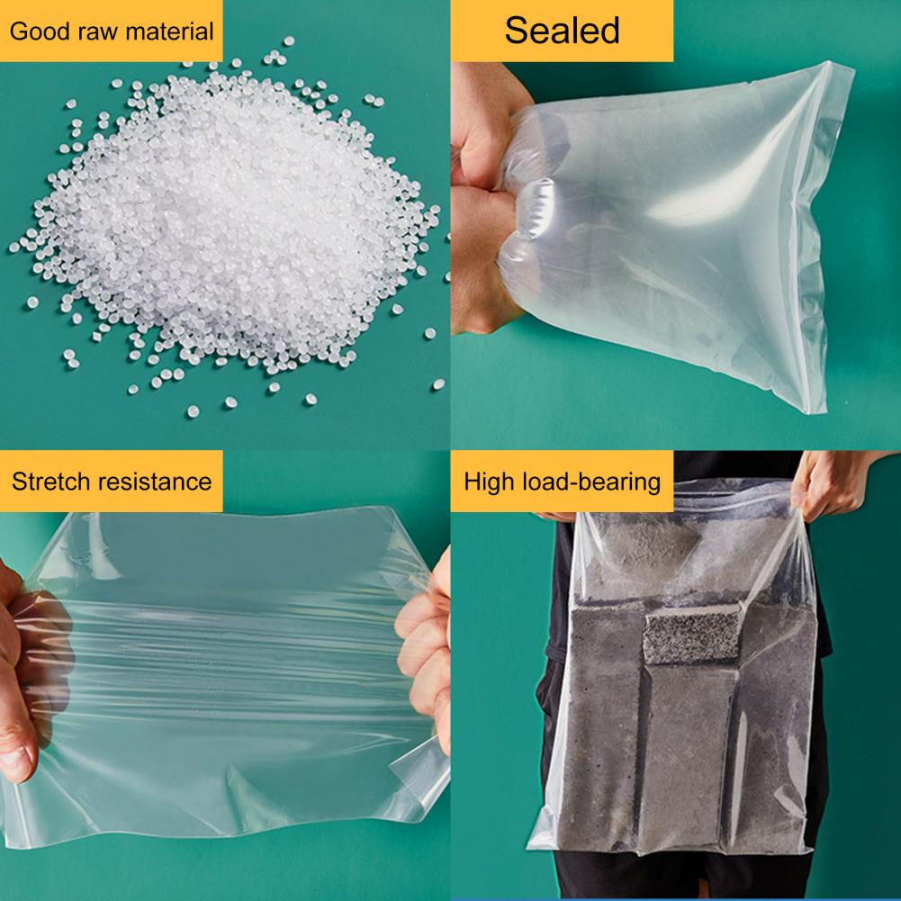 100Pcs/Set Zipping Plastic Bag Well Sealed Ziplocks Bag Zipper Sealing Bag Fresh Keeping Food Storage Pouch Gallon Bags