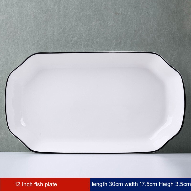 1pcs/set 12 inch Jingdezhen Bone China Porcelain Dinnerware Dining Room Ceramic Tableware Fish Dishes Sushi Plates