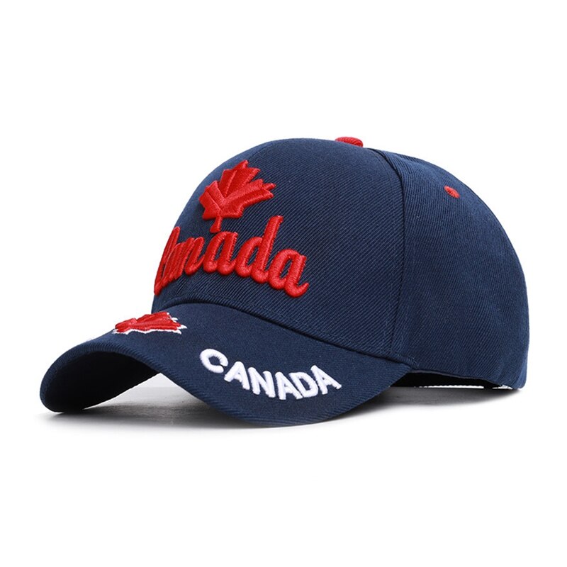 Cap 3d Embroidery Canada Maple Leaf Baseball Caps Cotton Adjustable Snap Back Hat Caps Casual Hats: ZQ