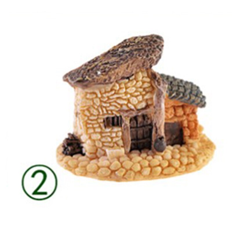 Micro Dorp Steen Huizen Miniatuur Tuinieren Landschap Diy Bonsai Ambachten Bureau Ornamenten Accessoires Voor Tuin Decor: 2