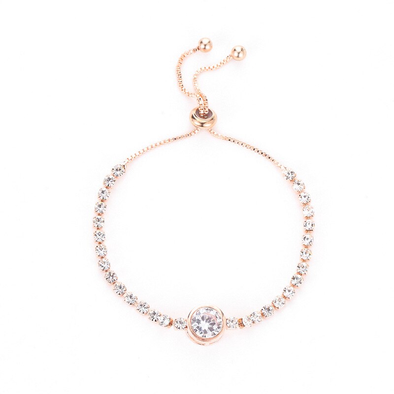 Neue rose gold liebe herz zirkon armband für frauen einfache strass damen armband CZ schmuck: 01 rose gold