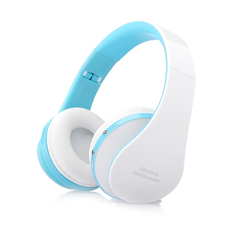 Headfone Casque Audio Bluetooth Headset Big Earphone Cordless Wireless Headphone for Computer PC Head Phone iPhone With Mic Aptx: Blue