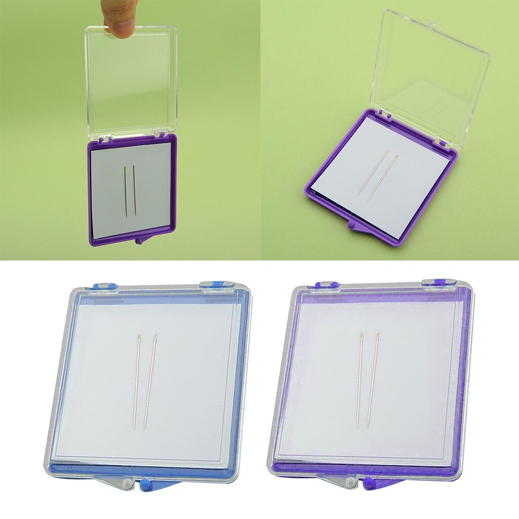 Square Lid Magnetic Sewing Pin Cushion Clear Top Craft Home Needle Pincushion Embroidery Sewing Storage Case Quilting 2 Pins Kit