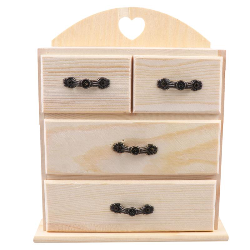 1pc Wooden Jewelry Box Household Multifunctional Drawer Jewelry Box Organizer Kids DIY Handmade DIY Wooden Drawer For Necklace