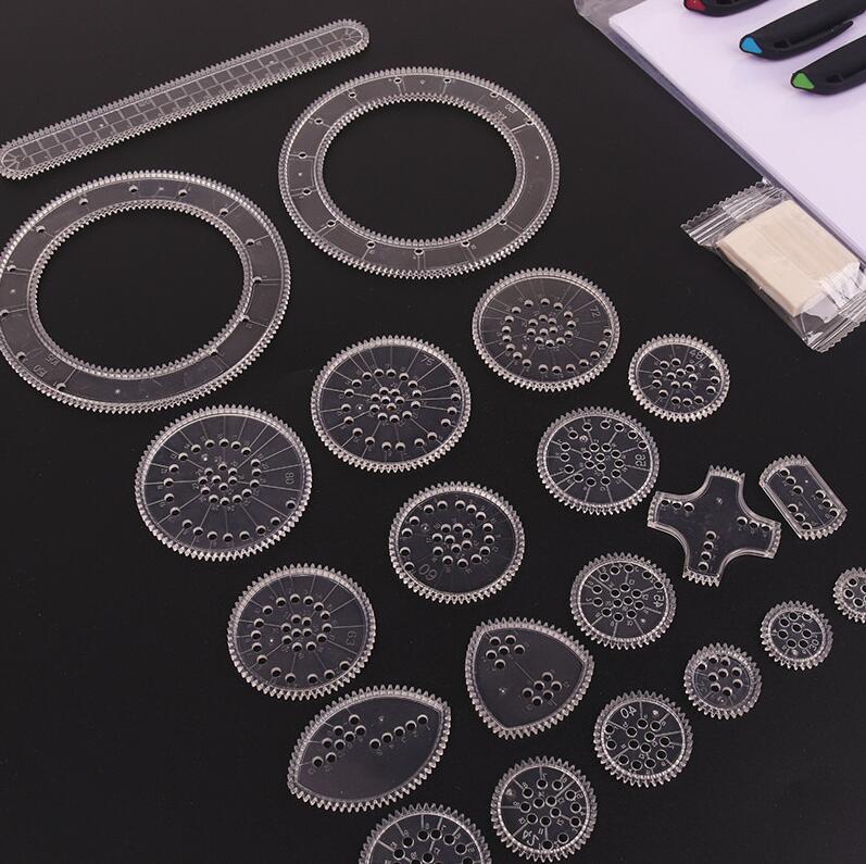 Spirograph-Conjunto de juguetes para dibujar, engranajes entrelazados, ruedas, accesorios de dibujo, juguete educativo , spirografos, GYH