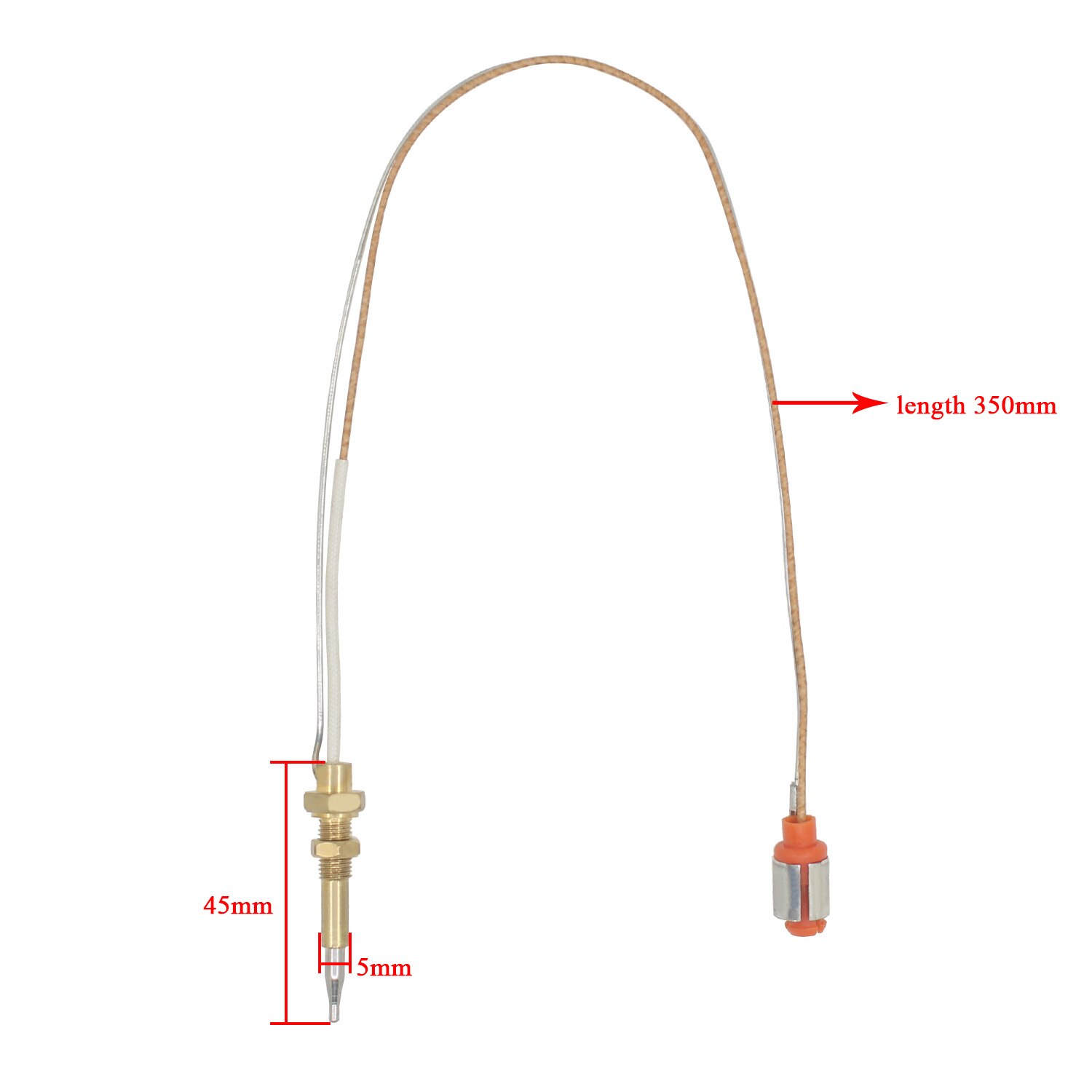 Gashaard Thermokoppel Kachel Onderdelen Temperatuur Sensor Staaf 40 45Mm Lijn 35Cm Bakplaat: 45mm
