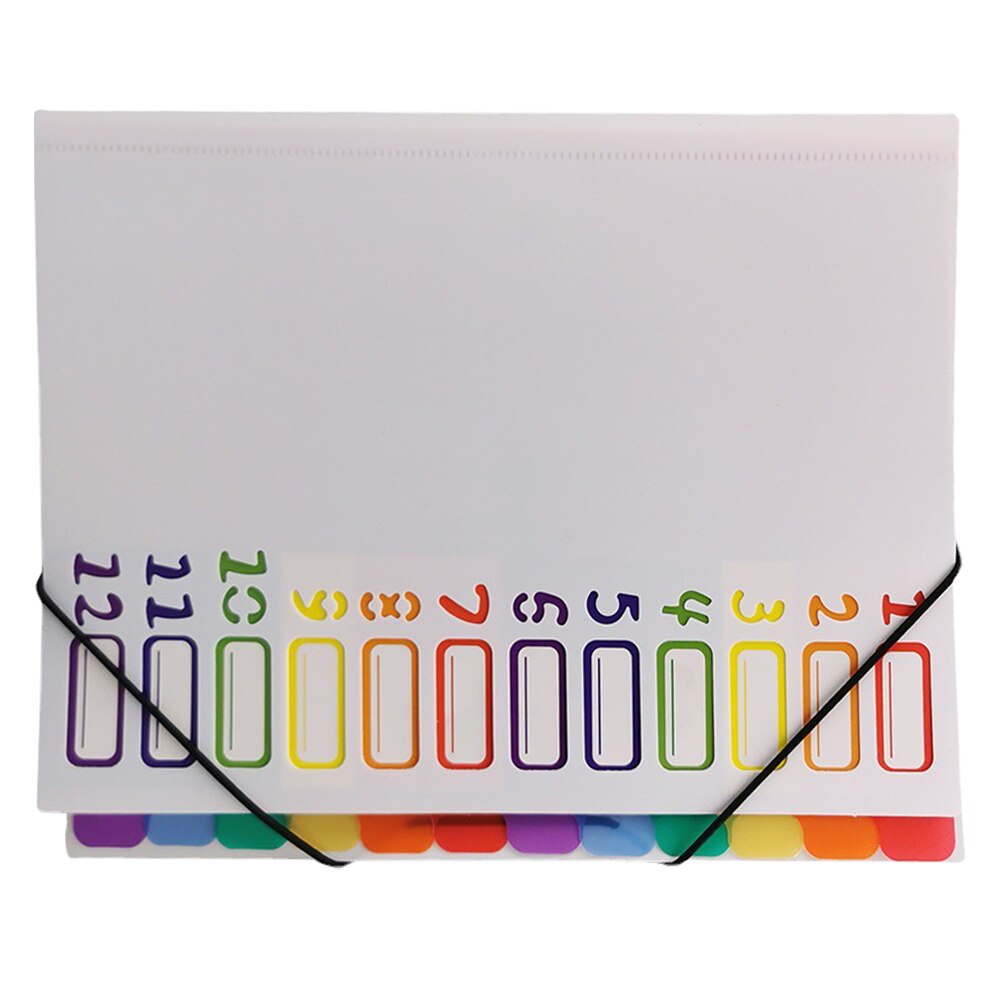 Multi-use File Folder A4 Document Folder Receipt Organizer Binding Filer Holder: White