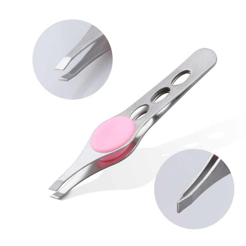 Brainbow 1pc Eyebrow Tweezer Stainless Steel Eyelash Extension Tweezers Eye Hair Removal Lady Face Makeup Tools Beauty Essential